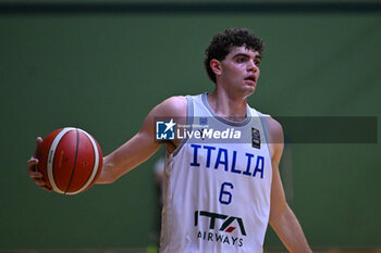 2024-07-05 - Actions of the game and players' images during the between Italy and Slovenia at Pala Cian Toma - Domegge (BL) 5 July, 2024 during the Torneo Under 20 - 22° Memorial De Silvestro/Trofeo Meneghin - TORNEO UNDER 20 - 22° MEMORIAL DE SILVESTRO/TROFEO MENEGHIN - ITALIA VS SLOVENIA - EVENTS - BASKETBALL