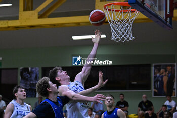 2024-07-05 - Actions of the game and players' images during the between Italy and Slovenia at Pala Cian Toma - Domegge (BL) 5 July, 2024 during the Torneo Under 20 - 22° Memorial De Silvestro/Trofeo Meneghin - TORNEO UNDER 20 - 22° MEMORIAL DE SILVESTRO/TROFEO MENEGHIN - ITALIA VS SLOVENIA - EVENTS - BASKETBALL