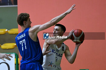 2024-07-06 - Actions of the game and players' images during the between Greece and Slovenija at Pala Cian Toma - Domegge (BL) 6 July, 2024 during the Torneo Under 20 - 22° Memorial De Silvestro/Trofeo Meneghin - TORNEO UNDER 20 - 22° MEMORIAL DE SILVESTRO/TROFEO MENEGHIN - GRECIA VS SLOVENIA - EVENTS - BASKETBALL