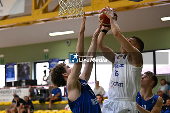 2024-07-06 - Actions of the game and players' images during the between Greece and Slovenija at Pala Cian Toma - Domegge (BL) 6 July, 2024 during the Torneo Under 20 - 22° Memorial De Silvestro/Trofeo Meneghin - TORNEO UNDER 20 - 22° MEMORIAL DE SILVESTRO/TROFEO MENEGHIN - GRECIA VS SLOVENIA - EVENTS - BASKETBALL