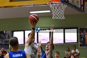 2024-07-06 - Actions of the game and players' images during the between Greece and Slovenija at Pala Cian Toma - Domegge (BL) 6 July, 2024 during the Torneo Under 20 - 22° Memorial De Silvestro/Trofeo Meneghin - TORNEO UNDER 20 - 22° MEMORIAL DE SILVESTRO/TROFEO MENEGHIN - GRECIA VS SLOVENIA - EVENTS - BASKETBALL