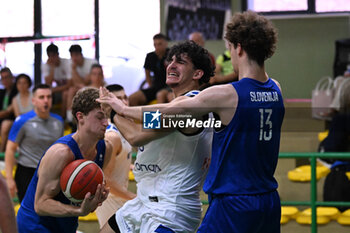 2024-07-06 - Actions of the game and players' images during the between Greece and Slovenija at Pala Cian Toma - Domegge (BL) 6 July, 2024 during the Torneo Under 20 - 22° Memorial De Silvestro/Trofeo Meneghin - TORNEO UNDER 20 - 22° MEMORIAL DE SILVESTRO/TROFEO MENEGHIN - GRECIA VS SLOVENIA - EVENTS - BASKETBALL