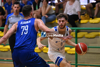 2024-07-06 - Actions of the game and players' images during the between Greece and Slovenija at Pala Cian Toma - Domegge (BL) 6 July, 2024 during the Torneo Under 20 - 22° Memorial De Silvestro/Trofeo Meneghin - TORNEO UNDER 20 - 22° MEMORIAL DE SILVESTRO/TROFEO MENEGHIN - GRECIA VS SLOVENIA - EVENTS - BASKETBALL