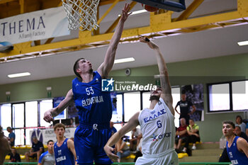 2024-07-06 - Actions of the game and players' images during the between Greece and Slovenija at Pala Cian Toma - Domegge (BL) 6 July, 2024 during the Torneo Under 20 - 22° Memorial De Silvestro/Trofeo Meneghin - TORNEO UNDER 20 - 22° MEMORIAL DE SILVESTRO/TROFEO MENEGHIN - GRECIA VS SLOVENIA - EVENTS - BASKETBALL