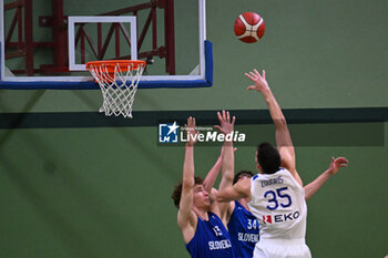 2024-07-06 - Actions of the game and players' images during the between Greece and Slovenija at Pala Cian Toma - Domegge (BL) 6 July, 2024 during the Torneo Under 20 - 22° Memorial De Silvestro/Trofeo Meneghin - TORNEO UNDER 20 - 22° MEMORIAL DE SILVESTRO/TROFEO MENEGHIN - GRECIA VS SLOVENIA - EVENTS - BASKETBALL