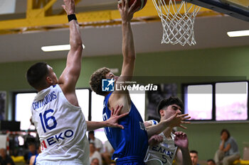 2024-07-06 - Actions of the game and players' images during the between Greece and Slovenija at Pala Cian Toma - Domegge (BL) 6 July, 2024 during the Torneo Under 20 - 22° Memorial De Silvestro/Trofeo Meneghin - TORNEO UNDER 20 - 22° MEMORIAL DE SILVESTRO/TROFEO MENEGHIN - GRECIA VS SLOVENIA - EVENTS - BASKETBALL