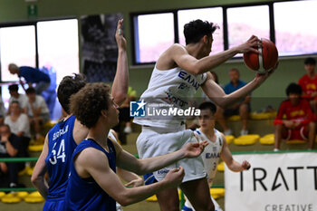 2024-07-06 - Actions of the game and players' images during the between Greece and Slovenija at Pala Cian Toma - Domegge (BL) 6 July, 2024 during the Torneo Under 20 - 22° Memorial De Silvestro/Trofeo Meneghin - TORNEO UNDER 20 - 22° MEMORIAL DE SILVESTRO/TROFEO MENEGHIN - GRECIA VS SLOVENIA - EVENTS - BASKETBALL