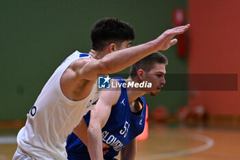 2024-07-06 - Actions of the game and players' images during the between Greece and Slovenija at Pala Cian Toma - Domegge (BL) 6 July, 2024 during the Torneo Under 20 - 22° Memorial De Silvestro/Trofeo Meneghin - TORNEO UNDER 20 - 22° MEMORIAL DE SILVESTRO/TROFEO MENEGHIN - GRECIA VS SLOVENIA - EVENTS - BASKETBALL