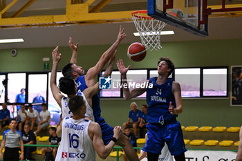 2024-07-06 - Actions of the game and players' images during the between Greece and Slovenija at Pala Cian Toma - Domegge (BL) 6 July, 2024 during the Torneo Under 20 - 22° Memorial De Silvestro/Trofeo Meneghin - TORNEO UNDER 20 - 22° MEMORIAL DE SILVESTRO/TROFEO MENEGHIN - GRECIA VS SLOVENIA - EVENTS - BASKETBALL