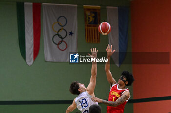 2024-07-06 - Images of the Italy and Spain match at Pala Cian Toma - Domegge (BL) 6 July, 2024, during the 22nd De Silvestro-Meneghin International U20 Basketball Tournament - TORNEO UNDER 20 - 22° MEMORIAL DE SILVESTRO/TROFEO MENEGHIN - ITALIA VS SPAGNA - EVENTS - BASKETBALL