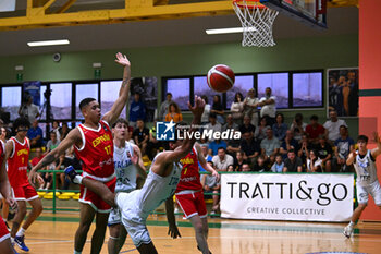 2024-07-06 - Images of the Italy and Spain match at Pala Cian Toma - Domegge (BL) 6 July, 2024, during the 22nd De Silvestro-Meneghin International U20 Basketball Tournament - TORNEO UNDER 20 - 22° MEMORIAL DE SILVESTRO/TROFEO MENEGHIN - ITALIA VS SPAGNA - EVENTS - BASKETBALL