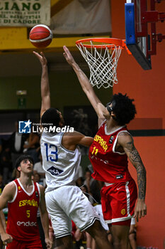 2024-07-06 - Images of the Italy and Spain match at Pala Cian Toma - Domegge (BL) 6 July, 2024, during the 22nd De Silvestro-Meneghin International U20 Basketball Tournament - TORNEO UNDER 20 - 22° MEMORIAL DE SILVESTRO/TROFEO MENEGHIN - ITALIA VS SPAGNA - EVENTS - BASKETBALL