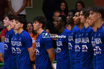 2024-07-07 - Images of the Italy and Greece match at Pala Cian Toma - Domegge (BL) 7 July, 2024, during the 22nd De Silvestro-Meneghin International U20 Basketball Tournament - TORNEO UNDER 20 - 22° MEMORIAL DE SILVESTRO/TROFEO MENEGHIN - ITALIA VS GRECIA - EVENTS - BASKETBALL