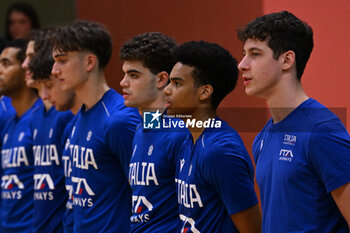 2024-07-07 - Images of the Italy and Greece match at Pala Cian Toma - Domegge (BL) 7 July, 2024, during the 22nd De Silvestro-Meneghin International U20 Basketball Tournament - TORNEO UNDER 20 - 22° MEMORIAL DE SILVESTRO/TROFEO MENEGHIN - ITALIA VS GRECIA - EVENTS - BASKETBALL