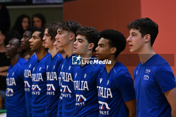 2024-07-07 - Images of the Italy and Greece match at Pala Cian Toma - Domegge (BL) 7 July, 2024, during the 22nd De Silvestro-Meneghin International U20 Basketball Tournament - TORNEO UNDER 20 - 22° MEMORIAL DE SILVESTRO/TROFEO MENEGHIN - ITALIA VS GRECIA - EVENTS - BASKETBALL