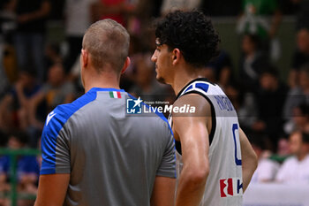 2024-07-07 - Images of the Italy and Greece match at Pala Cian Toma - Domegge (BL) 7 July, 2024, during the 22nd De Silvestro-Meneghin International U20 Basketball Tournament - TORNEO UNDER 20 - 22° MEMORIAL DE SILVESTRO/TROFEO MENEGHIN - ITALIA VS GRECIA - EVENTS - BASKETBALL