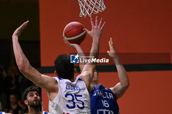 2024-07-07 - Images of the Italy and Greece match at Pala Cian Toma - Domegge (BL) 7 July, 2024, during the 22nd De Silvestro-Meneghin International U20 Basketball Tournament - TORNEO UNDER 20 - 22° MEMORIAL DE SILVESTRO/TROFEO MENEGHIN - ITALIA VS GRECIA - EVENTS - BASKETBALL