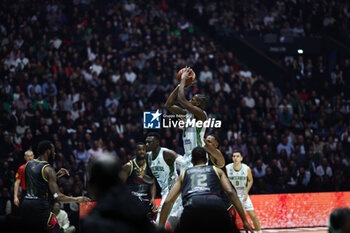 2024-02-28 - Lucas FISCHER 0 (Nanterre) during the French championship Betclic Elite basketball match between Nanterre 92 and AS Monaco Basket on February 28, 2024 at Paris La Defense Arena in Nanterre, France - BASKETBALL - FRENCH CHAMP - NANTERRE V MONACO - FRENCH PRO A - BASKETBALL