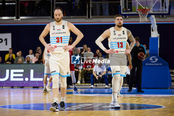2024-02-25 - Clancy RUGG (31) of Luxembourg & Ben KOVAC (13) of Luxembourg during the FIBA World Cup 2027, European Pre-Qualifiers Group B basketball match between Luxembourg and Norway on February 25, 2024 at Centre National Sportif & Culturel d'Coque in Luxembourg - BASKETBALL - FIBA WORLD CUP 2027 - PRE-QUALIFIERS - LUXEMBOURG V NORWAY - INTERNATIONALS - BASKETBALL
