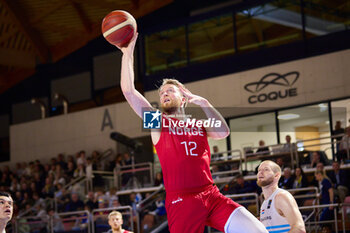 2024-02-25 - Mikkel KOLSTAD (12) of Norway Mikkel KOLSTAD (12) of Norway during the FIBA World Cup 2027, European Pre-Qualifiers Group B basketball match between Luxembourg and Norway on February 25, 2024 at Centre National Sportif & Culturel d'Coque in Luxembourg - BASKETBALL - FIBA WORLD CUP 2027 - PRE-QUALIFIERS - LUXEMBOURG V NORWAY - INTERNATIONALS - BASKETBALL