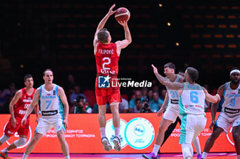 2024-07-02 - 2 Goran Filipovic of Croatia is playing during the FIBA Olympic Qualifying Tournament 2024, match between Slovenia and Croatia at Peace & Friendship Stadium on July 2, 2024, in Piraeus, Greece. - SLOVENIA VS CROATIA - FIBA OLYMPIC QUALIFYING TOURNAMENTS - INTERNATIONALS - BASKETBALL