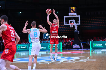 2024-07-02 - 2 Goran Filipovic of Croatia is playing during the FIBA Olympic Qualifying Tournament 2024, match between Slovenia and Croatia at Peace & Friendship Stadium on July 2, 2024, in Piraeus, Greece. - SLOVENIA VS CROATIA - FIBA OLYMPIC QUALIFYING TOURNAMENTS - INTERNATIONALS - BASKETBALL