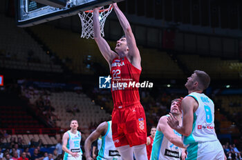 2024-07-02 - 22 Danko Brankovic of Croatia is playing during the FIBA Olympic Qualifying Tournament 2024, match between Slovenia and Croatia at Peace & Friendship Stadium on July 2, 2024, in Piraeus, Greece. - SLOVENIA VS CROATIA - FIBA OLYMPIC QUALIFYING TOURNAMENTS - INTERNATIONALS - BASKETBALL