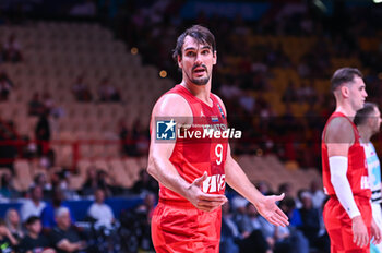 2024-07-02 - 9 Dario Saric of Croatia is playing during the FIBA Olympic Qualifying Tournament 2024, match between Slovenia and Croatia at Peace & Friendship Stadium on July 2, 2024, in Piraeus, Greece. - SLOVENIA VS CROATIA - FIBA OLYMPIC QUALIFYING TOURNAMENTS - INTERNATIONALS - BASKETBALL