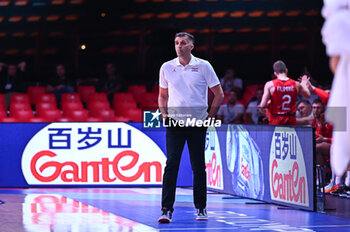 2024-07-02 - Head Coach Josip Sesar of Croatia during the FIBA Olympic Qualifying Tournament 2024, match between Slovenia and Croatia at Peace & Friendship Stadium on July 2, 2024, in Piraeus, Greece. - SLOVENIA VS CROATIA - FIBA OLYMPIC QUALIFYING TOURNAMENTS - INTERNATIONALS - BASKETBALL