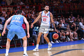 2024-07-03 - 27 Christopher Theoret Duarte of Dominican Republic is playing during the FIBA Olympic Qualifying Tournament 2024, match between Dominican Republic and Greece at Peace & Friendship Stadium on July 3, 2024, in Piraeus, Greece. - DOMINICAN REPUBLIC VS GREECE - FIBA OLYMPIC QUALIFYING TOURNAMENTS - INTERNATIONALS - BASKETBALL