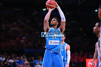 2024-07-03 - 34 Giannis Antetokounmpo of Greece is playing during the FIBA Olympic Qualifying Tournament 2024, match between Dominican Republic and Greece at Peace & Friendship Stadium on July 3, 2024, in Piraeus, Greece. - DOMINICAN REPUBLIC VS GREECE - FIBA OLYMPIC QUALIFYING TOURNAMENTS - INTERNATIONALS - BASKETBALL