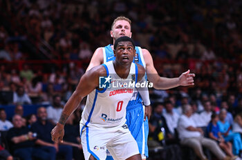 2024-07-03 - 0 Antonio Pena of Dominican Republic competing with 33 Vasilis Charalampopoulos of Greece during the FIBA Olympic Qualifying Tournament 2024, match between Dominican Republic and Greece at Peace & Friendship Stadium on July 3, 2024, in Piraeus, Greece. - DOMINICAN REPUBLIC VS GREECE - FIBA OLYMPIC QUALIFYING TOURNAMENTS - INTERNATIONALS - BASKETBALL