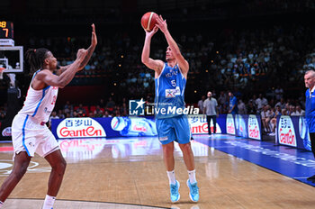 2024-07-03 - 5 Giannoulis Larentzakis of Greece is playing during the FIBA Olympic Qualifying Tournament 2024, match between Dominican Republic and Greece at Peace & Friendship Stadium on July 3, 2024, in Piraeus, Greece. - DOMINICAN REPUBLIC VS GREECE - FIBA OLYMPIC QUALIFYING TOURNAMENTS - INTERNATIONALS - BASKETBALL