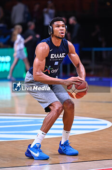 2024-07-03 - 34 Giannis Antetokounmpo of Greece is playing during the FIBA Olympic Qualifying Tournament 2024, match between Dominican Republic and Greece at Peace & Friendship Stadium on July 3, 2024, in Piraeus, Greece. - DOMINICAN REPUBLIC VS GREECE - FIBA OLYMPIC QUALIFYING TOURNAMENTS - INTERNATIONALS - BASKETBALL