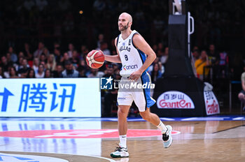 2024-07-04 - 8 Nick Calathes of Greece is playing during the FIBA Olympic Qualifying Tournament 2024, match between Egypt and Greece at Peace & Friendship Stadium on July 4, 2024, in Piraeus, Greece. - GREECE VS EGYPT - FIBA OLYMPIC QUALIFYING TOURNAMENTS - INTERNATIONALS - BASKETBALL