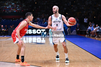 2024-07-04 - 8 Nick Calathes of Greece is playing during the FIBA Olympic Qualifying Tournament 2024, match between Egypt and Greece at Peace & Friendship Stadium on July 4, 2024, in Piraeus, Greece. - GREECE VS EGYPT - FIBA OLYMPIC QUALIFYING TOURNAMENTS - INTERNATIONALS - BASKETBALL