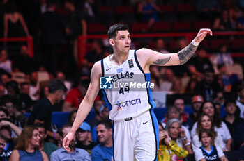 2024-07-04 - 44 Dinos Mitoglou of Greece is playing during the FIBA Olympic Qualifying Tournament 2024, match between Egypt and Greece at Peace & Friendship Stadium on July 4, 2024, in Piraeus, Greece. - GREECE VS EGYPT - FIBA OLYMPIC QUALIFYING TOURNAMENTS - INTERNATIONALS - BASKETBALL