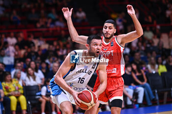 2024-07-04 - 16 Kostas Papanikolaou of Greece is playing during the FIBA Olympic Qualifying Tournament 2024, match between Egypt and Greece at Peace & Friendship Stadium on July 4, 2024, in Piraeus, Greece. - GREECE VS EGYPT - FIBA OLYMPIC QUALIFYING TOURNAMENTS - INTERNATIONALS - BASKETBALL