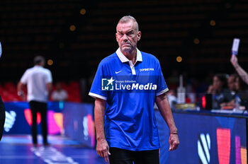 2024-07-06 - Head Coach Néstor García of Dominican Republic during the FIBA Olympic Qualifying Tournament 2024 Semi Final match between Dominican Republic and Croatia at Peace & Friendship Stadium on July 6, 2024, in Piraeus, Greece. - DOMINICAN REPUBLIC VS CROATIA - SEMI FINALS, FIBA OLYMPIC QUALIFYING TOURNAMENTS - INTERNATIONALS - BASKETBALL