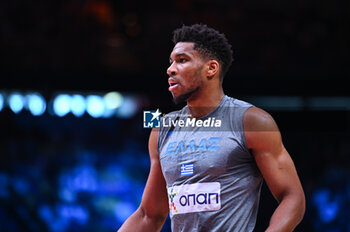 2024-07-06 - 34 Giannis Antetokounmpo of Greece is playing during the FIBA Olympic Qualifying Tournament 2024 Semi Final match between Greece and Slovenia at Peace & Friendship Stadium on July 6, 2024, in Piraeus, Greece. - GREECE VS SLOVENIA - SEMI FINALS, FIBA OLYMPIC QUALIFYING TOURNAMENTS - INTERNATIONALS - BASKETBALL