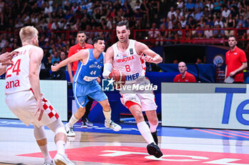 2024-07-07 - 8 Mario Hezonja of Croatia is playnig during the FIBA Olympic Qualifying Tournament 2024 Final match between Croatia and Greece at Peace & Friendship Stadium on July 7, 2024, in Piraeus, Greece. - CROATIA VS GREECE - FINAL, FIBA OLYMPIC QUALIFYING TOURNAMENTS - INTERNATIONALS - BASKETBALL