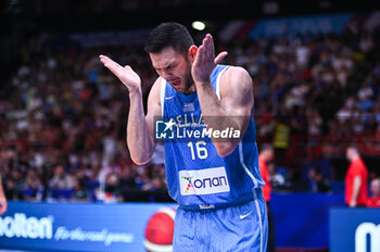 2024-07-07 - 16 Kostas Papanikolaou of Greece is playing during the FIBA Olympic Qualifying Tournament 2024 Final match between Croatia and Greece at Peace & Friendship Stadium on July 7, 2024, in Piraeus, Greece. - CROATIA VS GREECE - FINAL, FIBA OLYMPIC QUALIFYING TOURNAMENTS - INTERNATIONALS - BASKETBALL