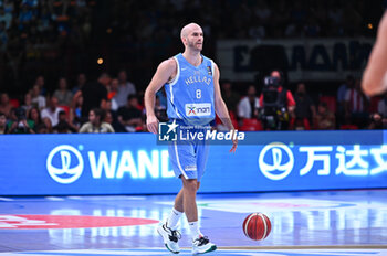 2024-07-07 - 8 Nick Calathes of Greece is playing during the FIBA Olympic Qualifying Tournament 2024 Final match between Croatia and Greece at Peace & Friendship Stadium on July 7, 2024, in Piraeus, Greece. - CROATIA VS GREECE - FINAL, FIBA OLYMPIC QUALIFYING TOURNAMENTS - INTERNATIONALS - BASKETBALL