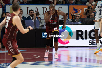 2024-01-07 - Celebration of Mfiondu Kabengele during the Umana Reyer Venezia vs GeVi Napoli Basket at the Palasport Taliercio in Venice, Italy on January 07, 2024 - UMANA REYER VENEZIA VS GEVI NAPOLI BASKET - ITALIAN SERIE A - BASKETBALL