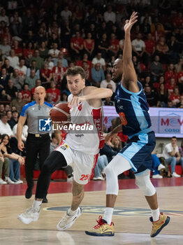 2024-04-07 - 25 Hugo Besson Openjobmetis Varese and 44 Gabe Brown Openjobmetis Varese during the LBA Italy Championship match between Openjobmetis Varese vs Generazione Vincente Napoli , in Varese, Italy, on April 7, 2024 - OPENJOBMETIS VARESE VS GEVI NAPOLI BASKET - ITALIAN SERIE A - BASKETBALL