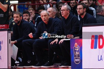 2024-04-28 - Ettore Messina, head coach EA7 Emporio Armani Olimpia Milano & his coaching staff - EA7 EMPORIO ARMANI MILANO VS GERMANI BRESCIA - ITALIAN SERIE A - BASKETBALL