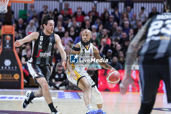 2024-04-28 - # 5 Chris Dowe (Bertram Derthona Basket Tortona) and #6 Pajola Alessandro (Virtus Segafredo Bologna) - BERTRAM DERTHONA TORTONA VS VIRTUS SEGAFREDO BOLOGNA - ITALIAN SERIE A - BASKETBALL