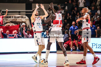 28/04/2024 - MIchele Vitali and Mouhamed Faye (Unahotels Reggio Emilia) - UNAHOTELS REGGIO EMILIA VS GEVI NAPOLI BASKET - SERIE A ITALIA - BASKET