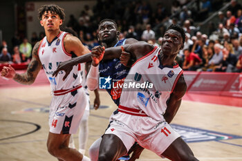 2024-04-28 - Mouhamed Faye (Unahotels Reggio Emilia) and Andrea Mabor Dut Biar (Generazione Vincente Napoli) - UNAHOTELS REGGIO EMILIA VS GEVI NAPOLI BASKET - ITALIAN SERIE A - BASKETBALL