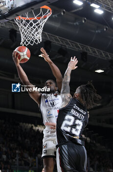 2024-05-11 - Retin Obasohan (Tortona) during the LBA during game 1 of the playoffs of the Italian Serie A1 basketball championship Segafredo Virtus Bologna Vs. Bertram Derthona Tortona at Segafredo Arena, Bologna, Italy, May 11, 2024 - Photo: Michele Nucci - PLAYOFF - VIRTUS SEGAFREDO BOLOGNA VS BERTRAM DERTHONA TORTONA - ITALIAN SERIE A - BASKETBALL